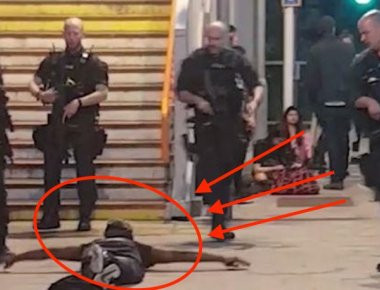 Καρέ-καρέ η σύλληψη ενός άνδρα που φώναζε ότι είναι ξάδερφος του βομβιστή του Μάντσεστερ!